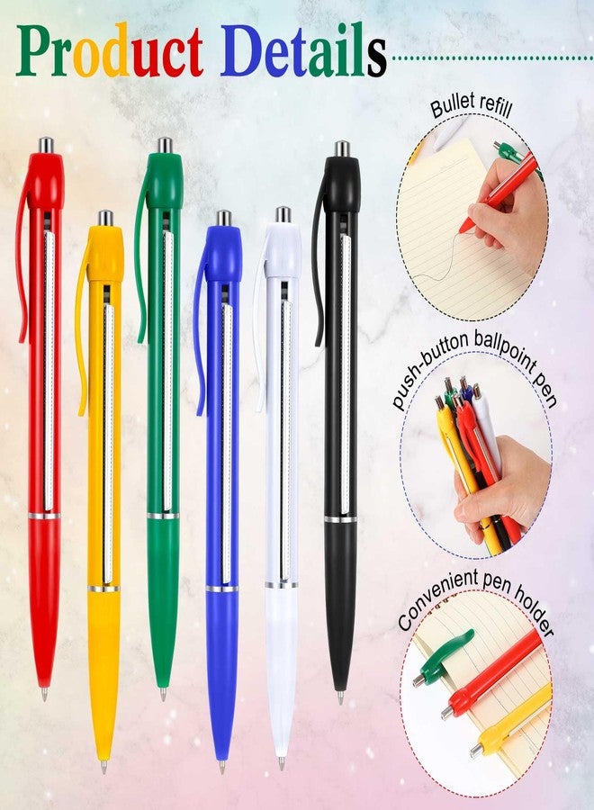 Trandraft 12 Pcs Retractable Pullout Banner Pen Bulk for School Office Ballpoint Pen with Paper Scroll Inside, 6 Colors - Image 2
