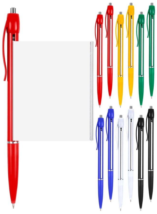 Trandraft 12 Pcs Retractable Pullout Banner Pen Bulk for School Office Ballpoint Pen with Paper Scroll Inside, 6 Colors - Image 1