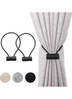 The Bros Magnetic Curtain Tiebacks Clips, 2PCS Window Holdbacks, Strong Buckle Straps for Blackout Treatment, Decorative Holdback for Home Office  - Image 1