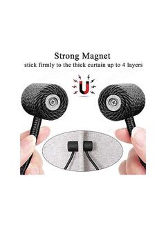 The Bros Magnetic Curtain Tiebacks Clips, 2PCS Window Holdbacks, Strong Buckle Straps for Blackout Treatment, Decorative Holdback for Home Office  - Image 2
