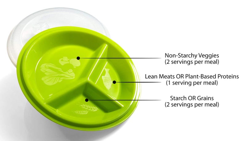 AMBSS SYS 2 PACK - Microwave Food Storage Travel Tray Containers - Portion Control - 3 Section Compartment Divided Plates with Vented Lid For Easy Reheat Adults & Kids Tray - Random Colors Shipped(2  assorted) - Image 2