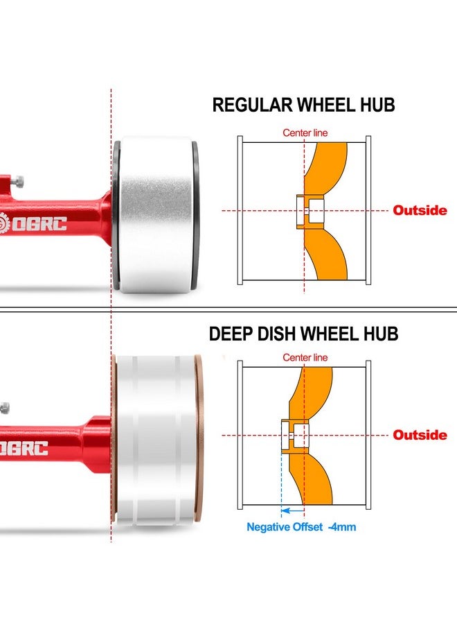OGUNKE Ogrc 1.2" Beadlock Wheel Tires 4Mm Negative Offset Wheel Tires For Axial Scx24 Ax24 Trx4M Fcx24 Upgrade 1/24 1/18 Rc Crawler Car (Brown)  - Image 4
