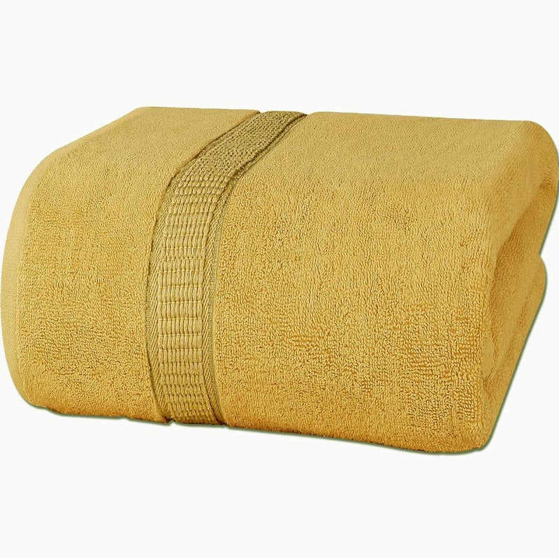 REWOP Microfiber Towels for Bath Large SizeSuper Soft Coral Fleece Bathing Towel with Hook Quick Dry Super AbsorbentBath Towel for Men and Women70x140 cm 1 Yellow - Image 1