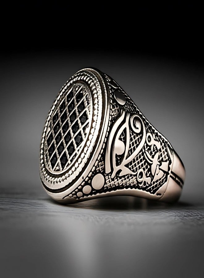 THE MEN THING Royal Series - TEMPLE OF SHADOWS RING - Pure Stainless Steel Men’s Steel-Plated Black Ring – Statement Luxury Jewelry (Size : 17-19- 21) (17) - Image 4