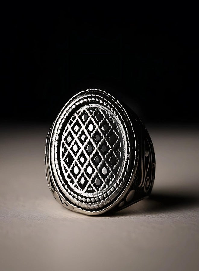 THE MEN THING Royal Series - TEMPLE OF SHADOWS RING - Pure Stainless Steel Men’s Steel-Plated Black Ring – Statement Luxury Jewelry (Size : 17-19- 21) (17) - Image 5