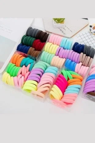باهلس 50's Women's Colorful Hair Rubber Buckle Set