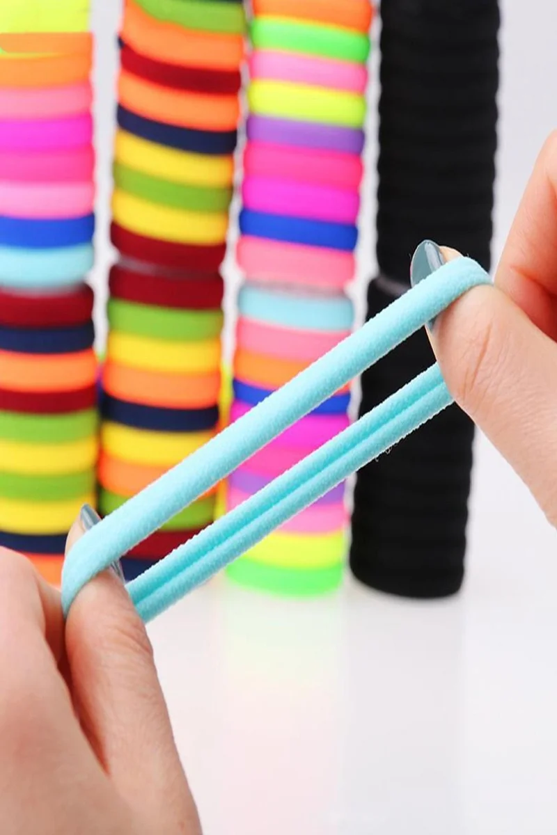 باهلس 50's Women's Colorful Hair Rubber Buckle Set