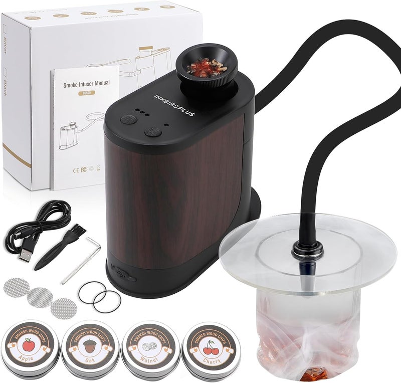 INKBIRDPLUS Portable Cocktail Smoker Kits Kitchen Wood Smoke Infuser for Gourmet Cooking Sous Vide Smoky Flavor Infuser with 4 Wood Chips Rechargeable Culinary Cold Smoking Gun for BBQ Meat Drinks Cheese Salmon - Image 1
