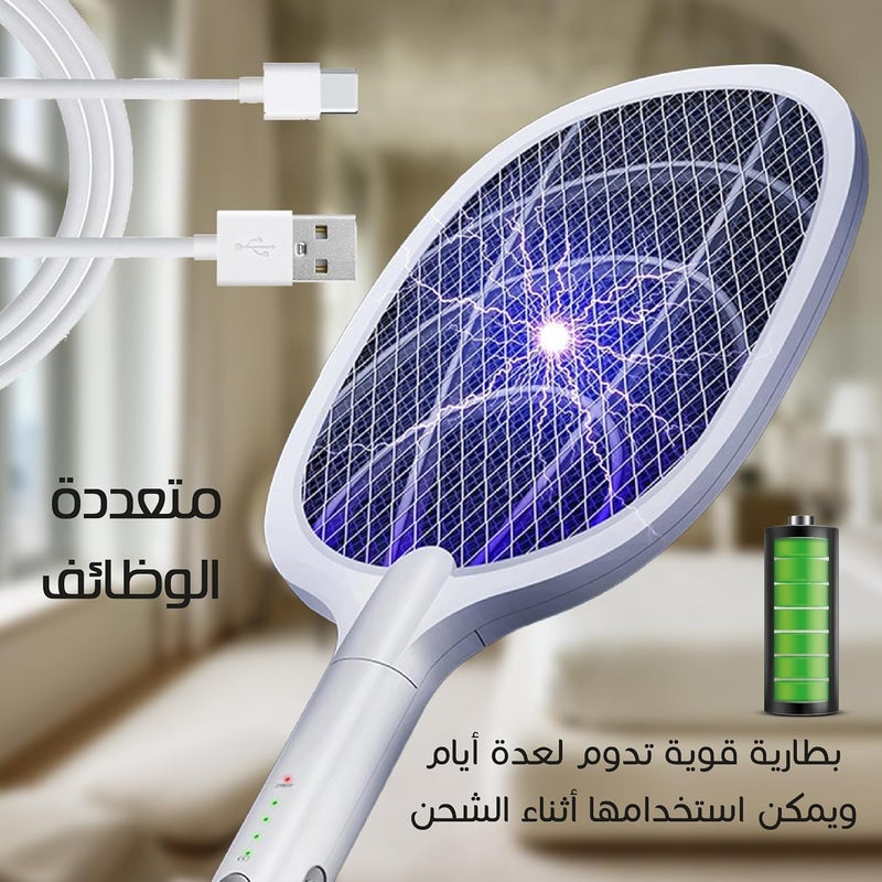 Electric Mosquito Swatter and Lamp: Effortless Manual and Physical Mosquito Control with Base Design, Three-Layer Mesh, and 2W Power - Image 5