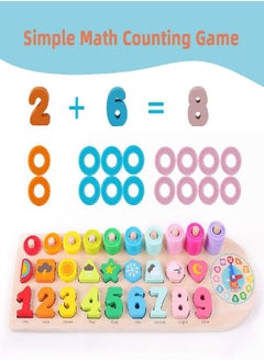 QZMTOY QZMTOY Wooden Number Puzzle for Toddler Activities with Clock,Montessori Toys for 3 Year Old,Shape Sorting Counting Stacking Game for Age 3 4 5 Year olds Kids,Math Learning Toys for Toddlers  - Image 3