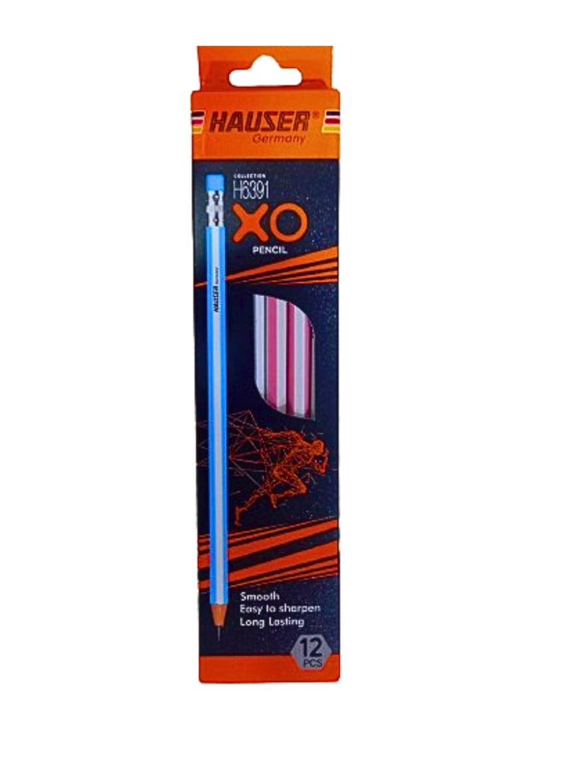 HAUSER Wood Free Colour Pencils Pack of 12pcs - Image 1