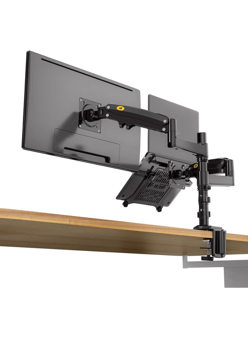 H180-FP Dual Arm Monitor Stand for 17-27 inch and 10-17 inch Laptop Stand - Image 4