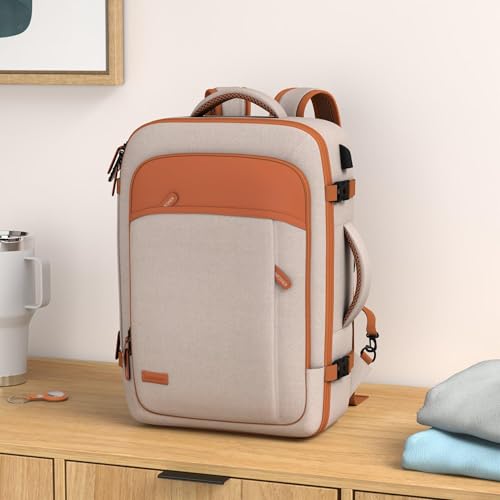 Lumesner Carry on Travel Backpacks, Extra Large 40L Flight Approved for Men & Women,Expandable Suitcase backpack (Pink (Backpack With 4 Packing Cubes)) - Image 2