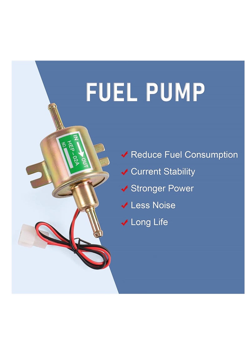 Generic Universal 12V Heavy Duty Electric Fuel Pump Metal Solid Petrol For Motorcycle Carburetor ATV Trucks Boats For Gasoline or Diesel Engine  - Image 4