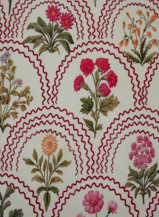 gdmgdr Spring Floral Bathroom Rug 32" x 20" Wild Flowers Bathroom Mat Boho Floral Bath Rug (Rectangular, Red) - Image 4