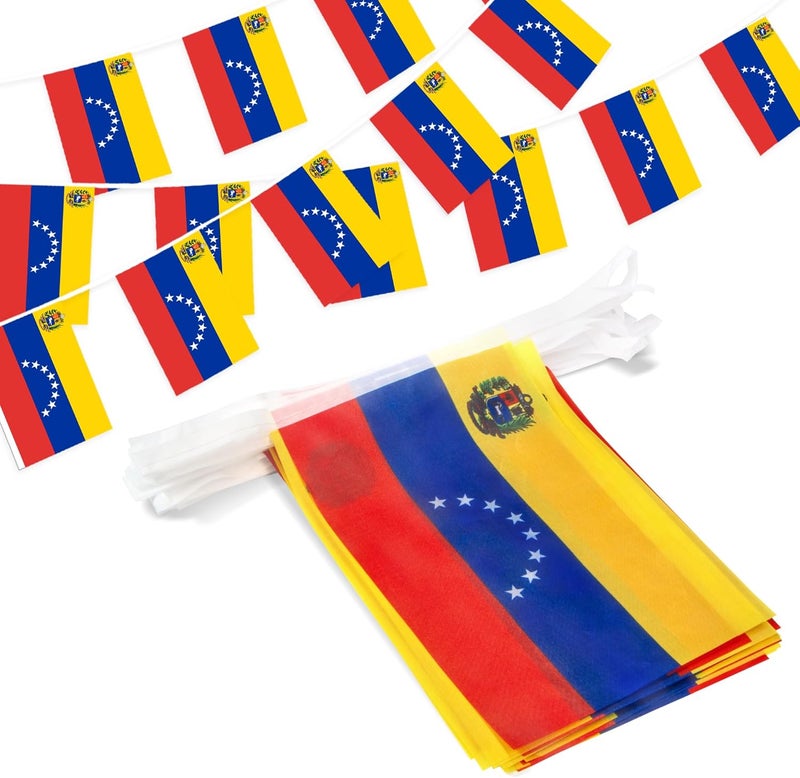 Anley Venezuela String Flag Pennant Flags, Patriotic Events 5th of July Venezuela Independence Day Decoration Sports Bars - 33 Feet 38 Flags - Image 1