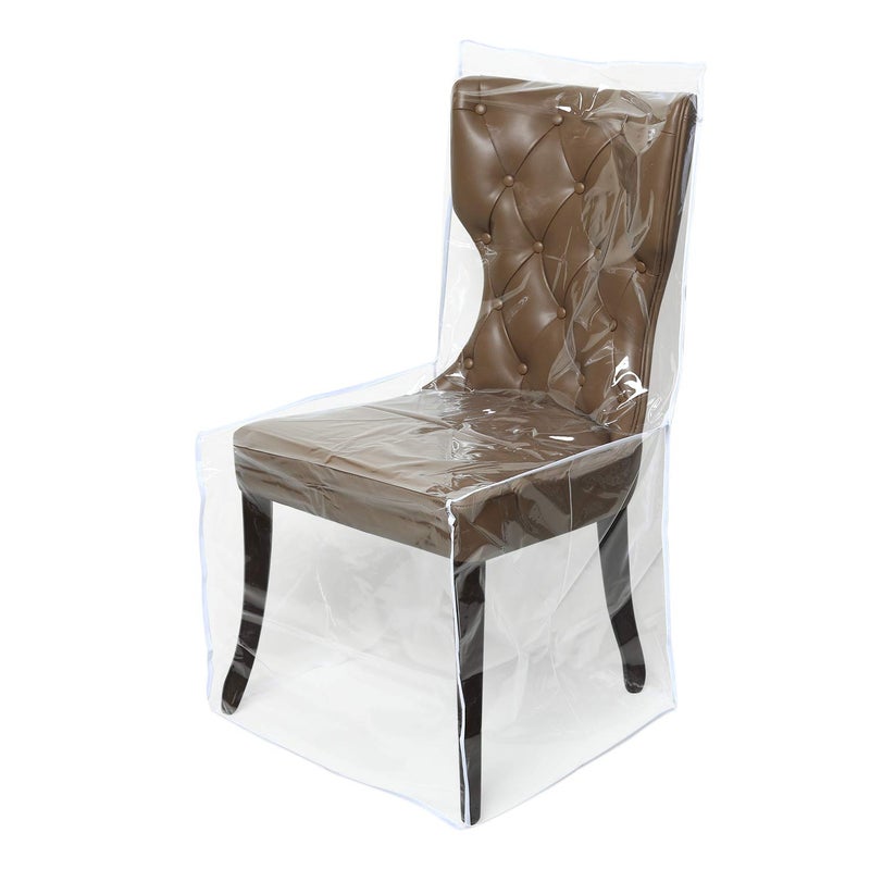 Zipcase 4 Packs Clear All Cover in Plastic Dinning Chair Covers  HeavyDuty PVC Chair Protectors 20D x 22W x 20H x 41H Keep Your Dinning Chair Away from Water Dust Paws and Claws