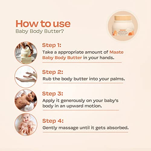 Maate Baby Body Butter (150 gm) | Enriched with Pure Kokum Butter, Shea Butter, Orange & Saffron Oil | Baby Cream For Face, Skin & Body | Baby Body Butter For Kids 0-12 years | Baby Moisturizer Cream - Image 5