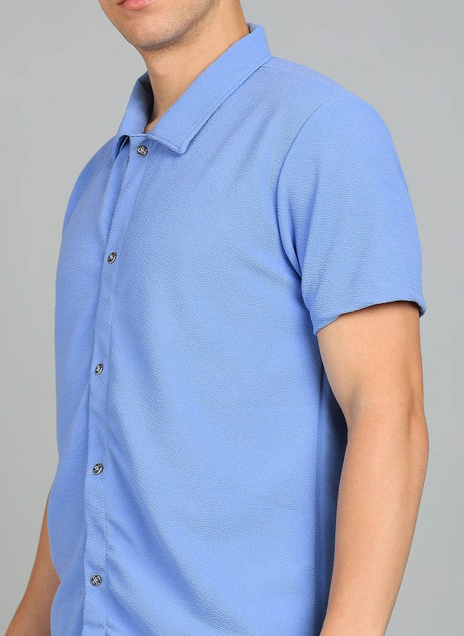 PREEN Blue Round Neck Shirt and Shorts Co-Ords - Image 2