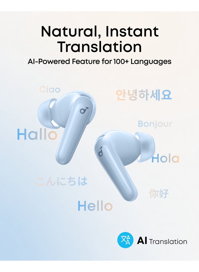 Soundcore P31i By Anker, Real-Time Adaptive Noise Cancelling, Hi-Res Sound, Wireless Bluetooth Earbuds, Translation Earbuds, 50H Playtime, Wireless Earbuds,Bluetooth Earbuds,Bluetooth Headphones Light Blue - Image 5