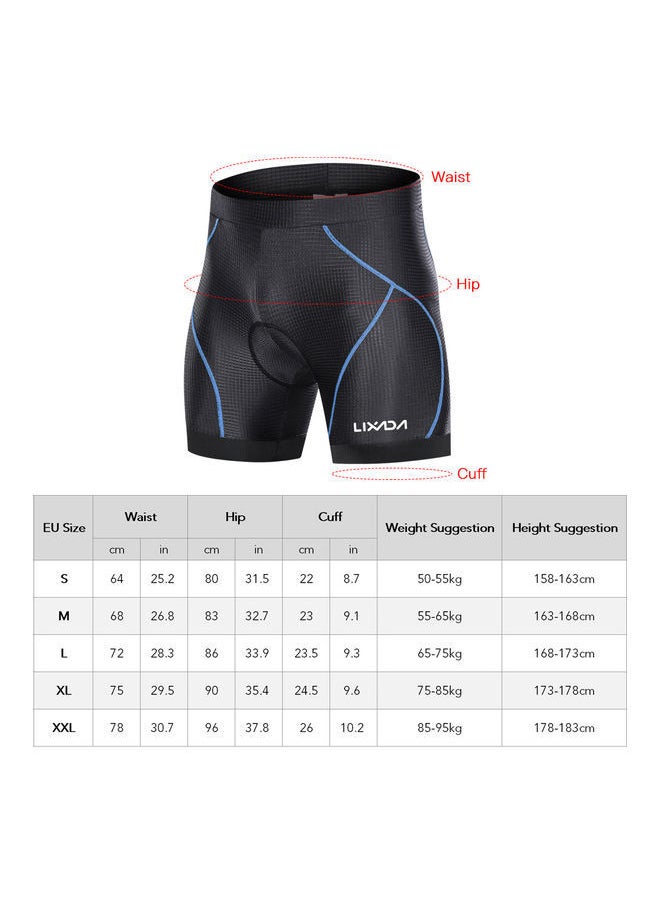 NIBEMINENT Men 3D Padded Leg Grips Bicycle Shorts XXL  - Image 4