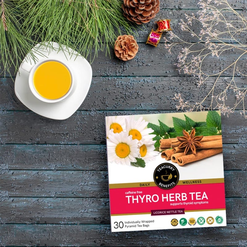 TEACURRY Thyroid Tea Bags|30 Tea Bags,1 Month Pack|Helps With Thyroid Support (Tsh T3 T4),Manage Weight,50 Gram - Turmeric - Image 4