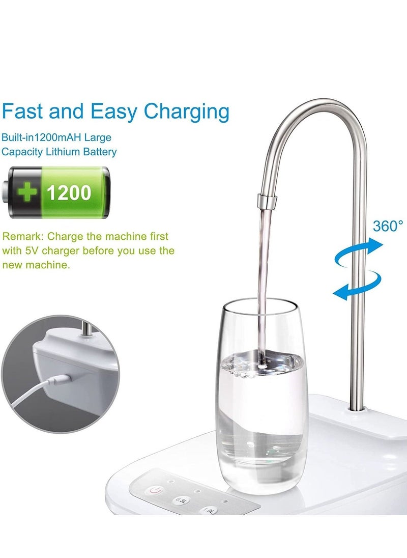 Water Pump for 5 Gallon Jug, Water Bottle Dispenser Electric Water Pump Automatic Water Bottle Pump Dispenser for 5 Gallon Bottle(White) - Image 2