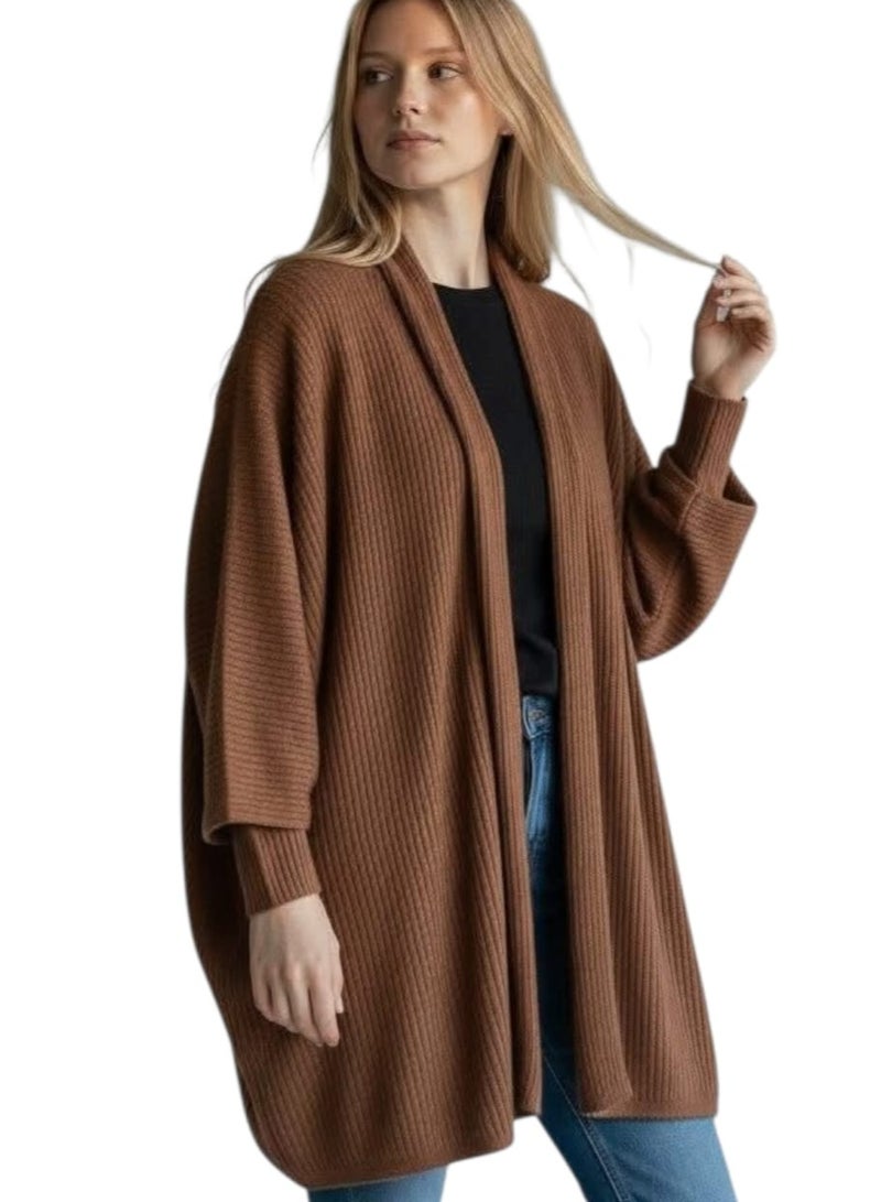 Overseas Rib Rib Wool Cardigan