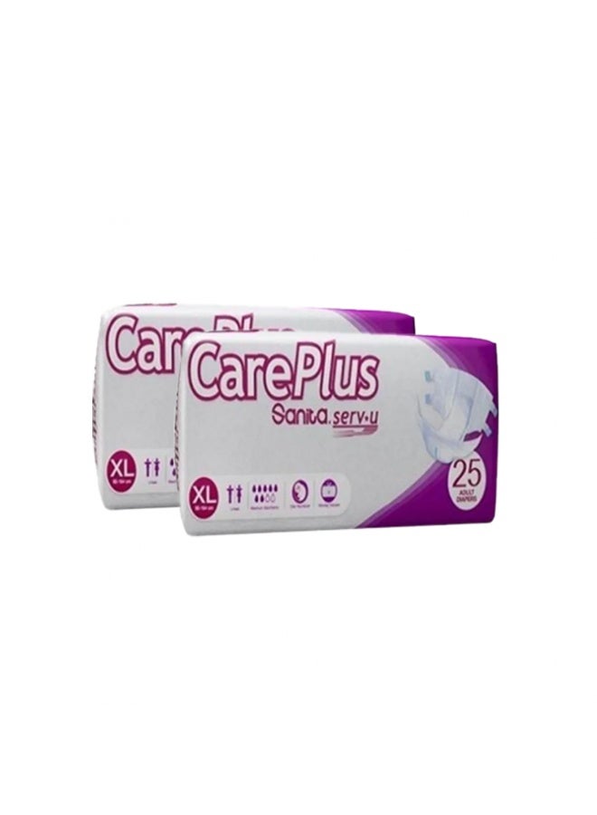 Sanita Care Plus Adult Diapers – Extra Large – 50 Pieces– Ultra Absorbent, Leak-Proof & Odor Control