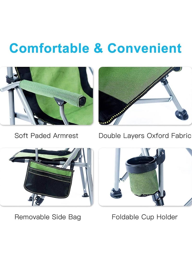 VIO Large Outdoor Chair Padded High Back Durable Foldable Beach Chair with Bag Cup Holder for Outdoor Pool Picnic Camping Travel Fishing Lawn Supports Up to 140 KG 300 LBS  - Image 4