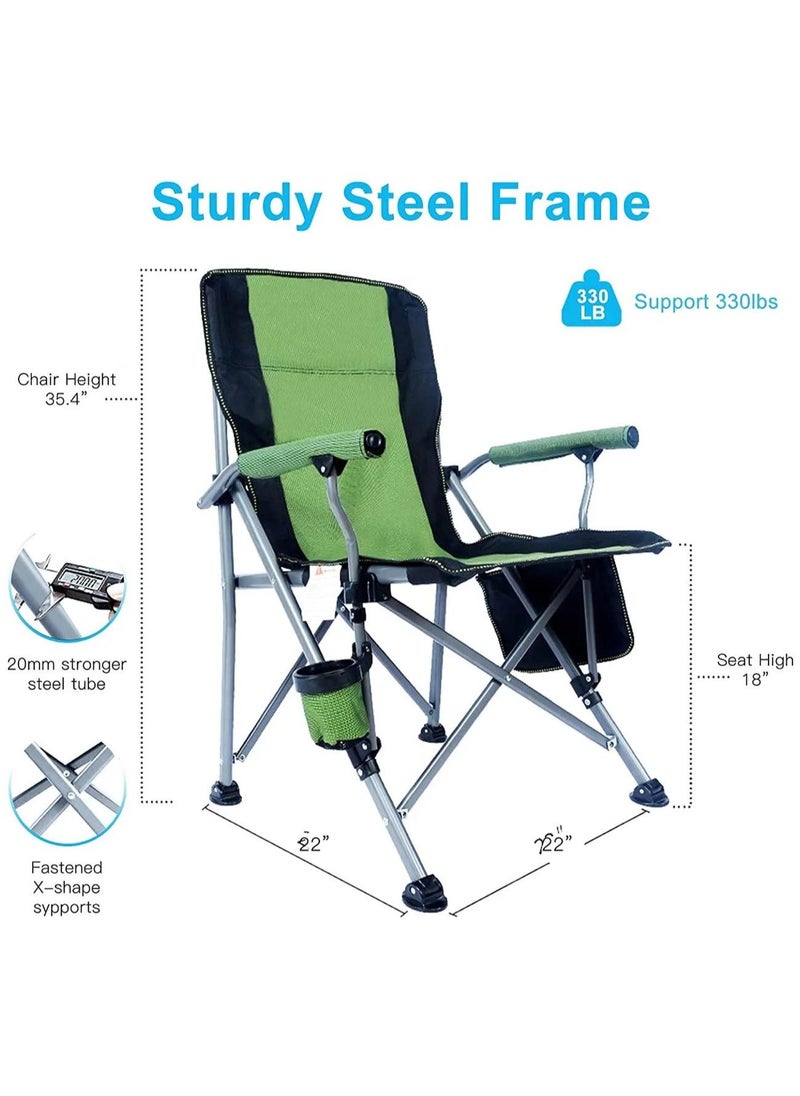 VIO Large Outdoor Chair Padded High Back Durable Foldable Beach Chair with Bag Cup Holder for Outdoor Pool Picnic Camping Travel Fishing Lawn Supports Up to 140 KG 300 LBS  - Image 2