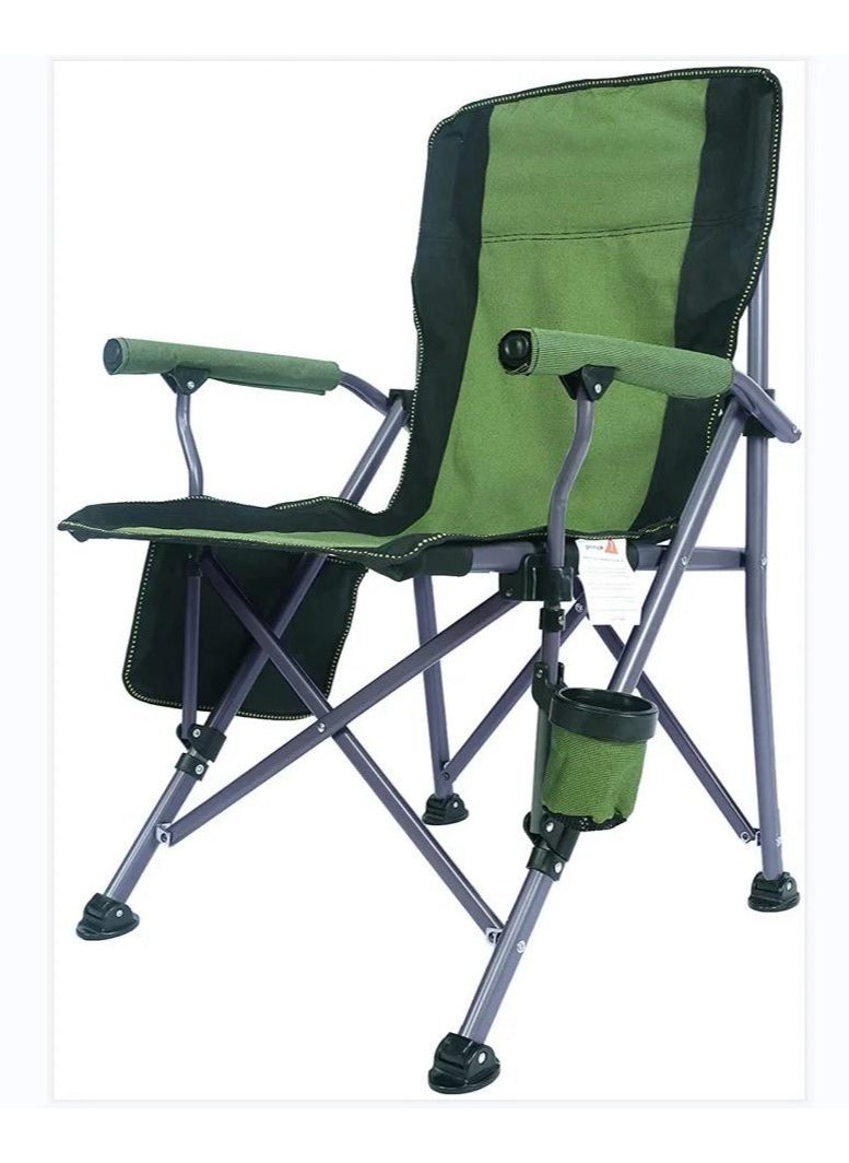 VIO Large Outdoor Chair Padded High Back Durable Foldable Beach Chair with Bag Cup Holder for Outdoor Pool Picnic Camping Travel Fishing Lawn Supports Up to 140 KG 300 LBS  - Image 1