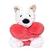 Ditucu Love West Highland White Terrier Dog Plush with Holding Red Heart 98 inch Cute Stuffed Animal Soft Plushies Toys Romantic Sweet Gifts for Kids Girlfriend White - Image 2