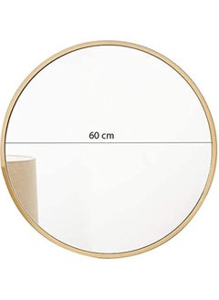 Generic Wall Mounted Bathroom Mirror Round Corners Vanity Makeup Mirror Vertical or Horizontal Hanging for Bathroom Bedroom Dressing Table Wall (60 * 60cm, Gold)  - Image 4