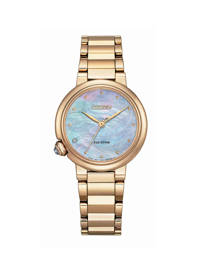 سيتيزن Women's 	Stainless Steel with Gold Plating Strap Citizen L Watch EM0919-85Y - 30 mm