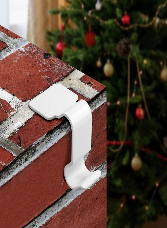 Homakover Christmas Stocking Holders for Mantel Set of 4, No-Slip Christmas Stocking Clips Stocking Hanger Hooks For Christmas Decorations, Lightweight Stocking Holders Clip For Fireplace Counter Window (White) - Image 3