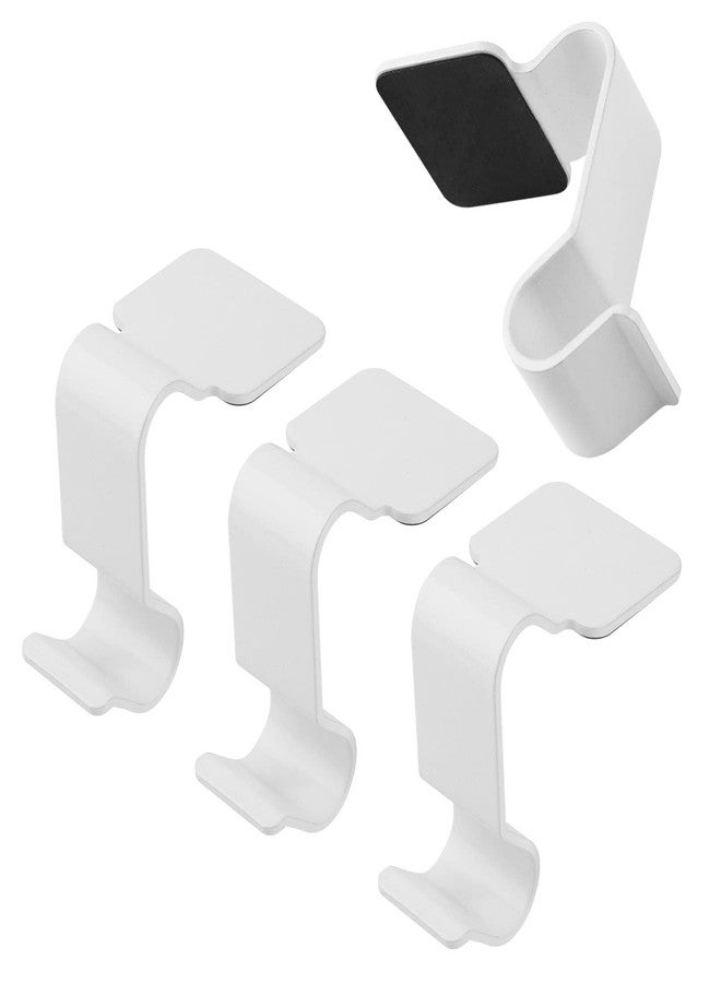 Homakover Christmas Stocking Holders for Mantel Set of 4, No-Slip Christmas Stocking Clips Stocking Hanger Hooks For Christmas Decorations, Lightweight Stocking Holders Clip For Fireplace Counter Window (White) - Image 1