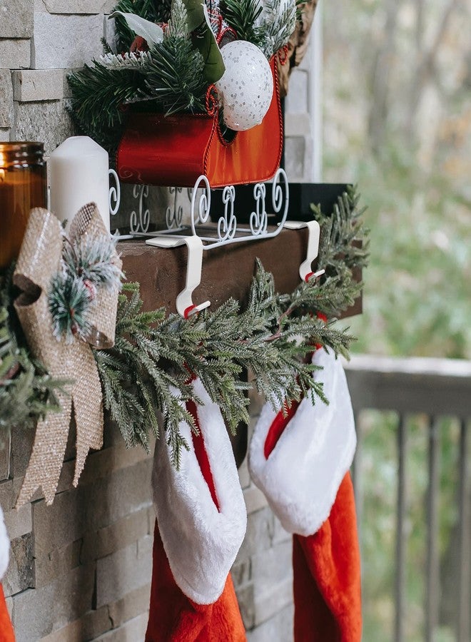 Homakover Christmas Stocking Holders for Mantel Set of 4, No-Slip Christmas Stocking Clips Stocking Hanger Hooks For Christmas Decorations, Lightweight Stocking Holders Clip For Fireplace Counter Window (White) - Image 5