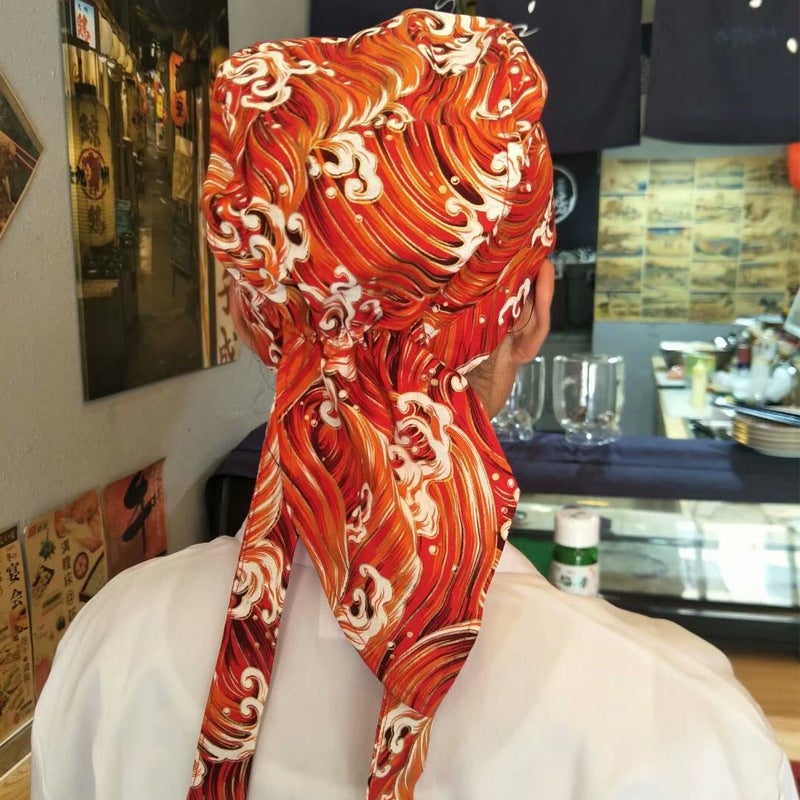 Japanese Kitchen Work Cap Japanese Food Shop Chef Hat Hotel Fast Food Sushi Shop Male and Female Staff Turban Hat - Image 5