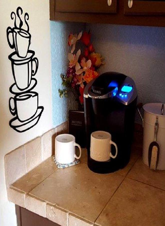 Super Z Outlet Black Coffee Cup Silhouette Metal Wall Art for Home Decoration, Java Shops, Restaurants, Gifts - Image 3