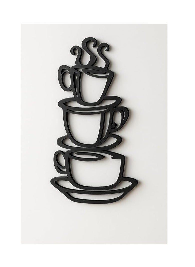 Super Z Outlet Black Coffee Cup Silhouette Metal Wall Art for Home Decoration, Java Shops, Restaurants, Gifts - Image 1
