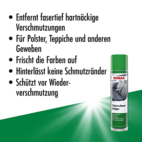 SONAX Foam Upholstery Cleaner 400ml | Deep-Cleaning Foam for Upholstery, Carpets & Textiles | Effectively Removes Stubborn Dirt & Stains, Restores Colors | Easy Vacuum-Off Formula | Art.No.03062000 - Image 3