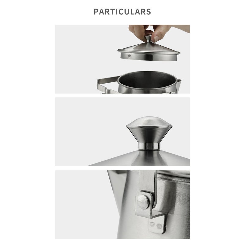 Milk Kettle Stainless Steel Large Capacity Kettle Camping Picnic Teapot 1.5L Coffee Kettle Outdoor Portable Water Boiling Accessory - Image 4