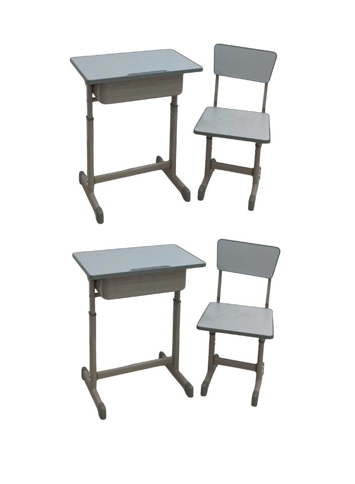 سمارت هوم مكتب دراسي للأطفال مكون من طاولة + كرسي | مجموعة طاولة وكرسي دراسة سطح فايبر وأرجل حديد | مقاس الطاولة 60×40×80 سم والكرسي 30×34×50 سم | طقم دراسة منزلي قابل للتعديل - Image 4