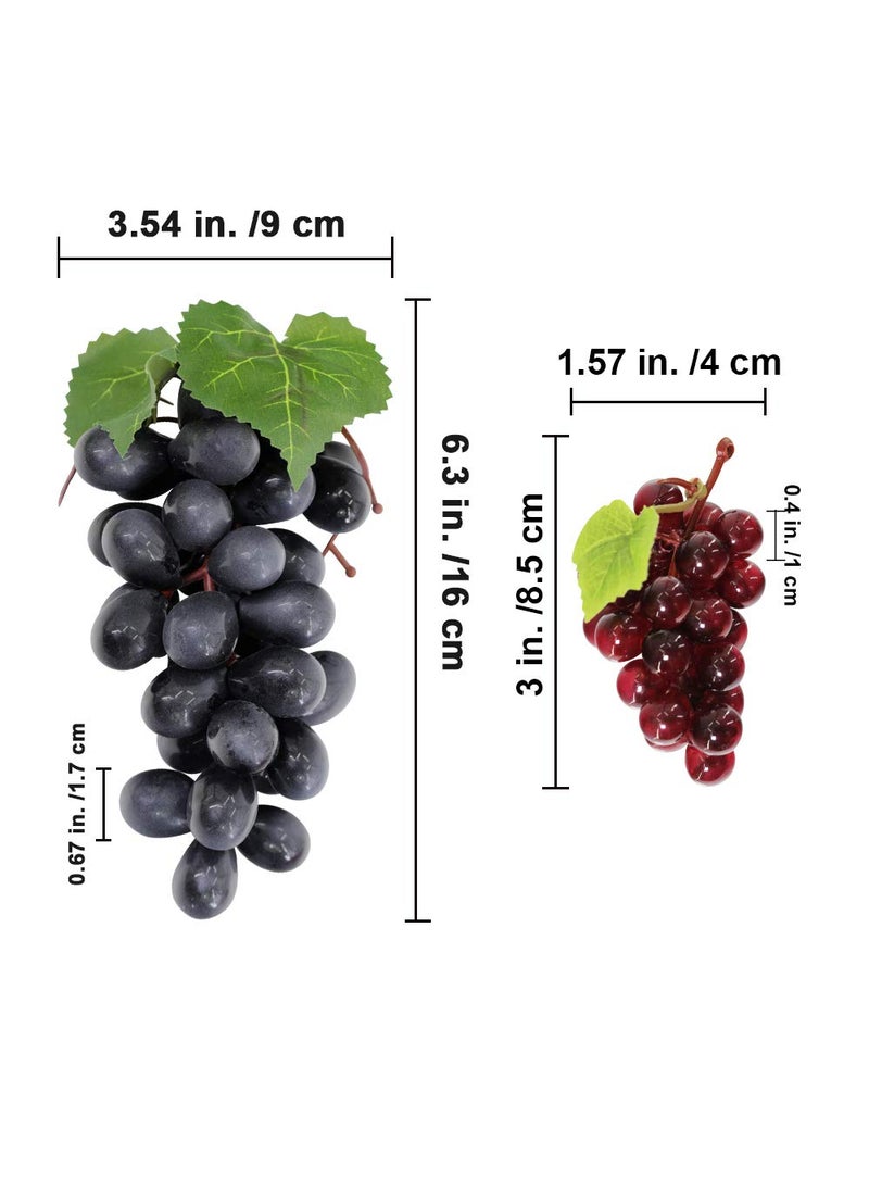windiy Supla 10 Pack Assorted Artificial Grapes Frosted Grape Clusters Decorative Grapes Bunches Rubber Grape Bundles in Black Purple Red Green for Vintage Wedding Favor Fruit Wine D?cor Faux Fruit Props  - Image 2