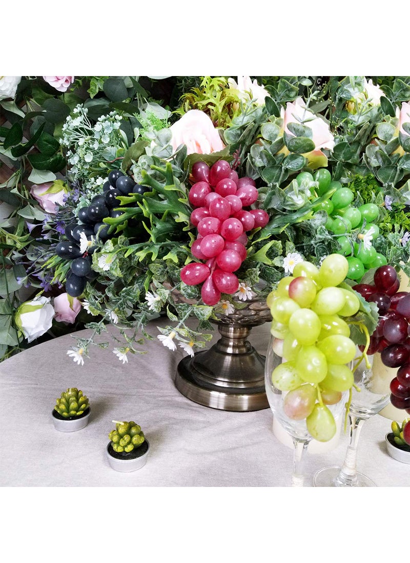 windiy Supla 10 Pack Assorted Artificial Grapes Frosted Grape Clusters Decorative Grapes Bunches Rubber Grape Bundles in Black Purple Red Green for Vintage Wedding Favor Fruit Wine D?cor Faux Fruit Props  - Image 4