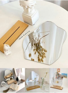 ShebSheb Acrylic Makeup Mirror, Aesthetic Room Decor Mirror With Wooden Base(Cloud)  - Image 5