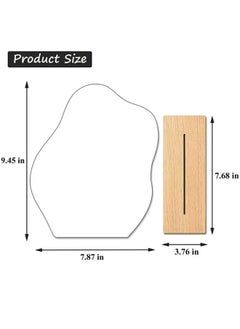 ShebSheb Acrylic Makeup Mirror, Aesthetic Room Decor Mirror With Wooden Base(Cloud)  - Image 2