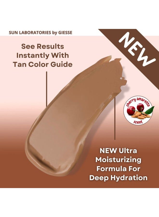 SUN LABORATORIES (237مل (عبوة واحدة)، متوسطة) - لوشن تان ذاتي من صن لابوراتوريز لتسمير البشرة ليلاً بدون شمس وقفاز للحصول على توهج ذهبي - متوسطة - زجاجة 237مل وقفاز - Image 3
