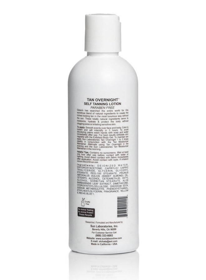 SUN LABORATORIES (237مل (عبوة واحدة)، متوسطة) - لوشن تان ذاتي من صن لابوراتوريز لتسمير البشرة ليلاً بدون شمس وقفاز للحصول على توهج ذهبي - متوسطة - زجاجة 237مل وقفاز - Image 2